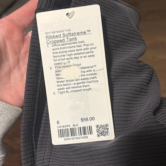 Lululemon Ribbed Softstreme Cropped Tank Top - Picture 2 of 2